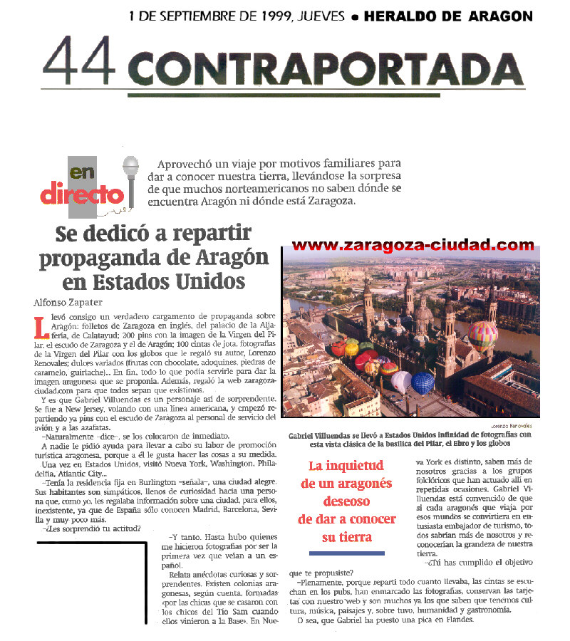 Nota de prensa Heraldo de Aragón