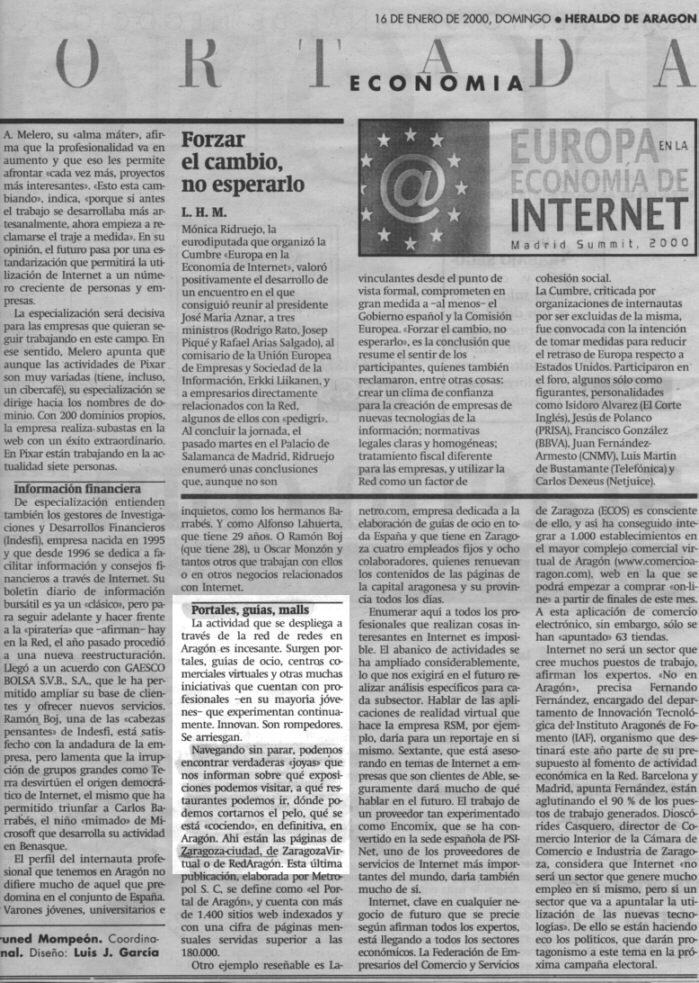 Nota de prensa Heraldo de Aragón