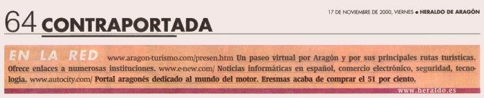 Nota de prensa Heraldo de Aragón